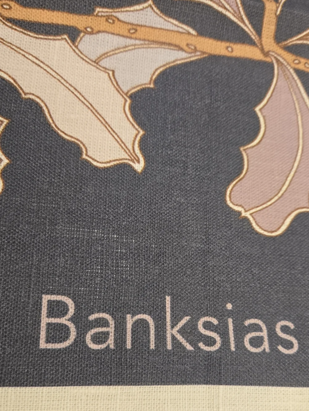 Australia Banksias Botanical Dish Towel - Grey with Taupe & Cream